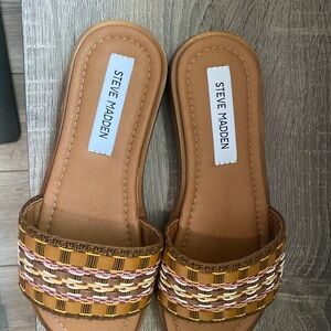 Steve Madden Women's Tan Slide Sandals